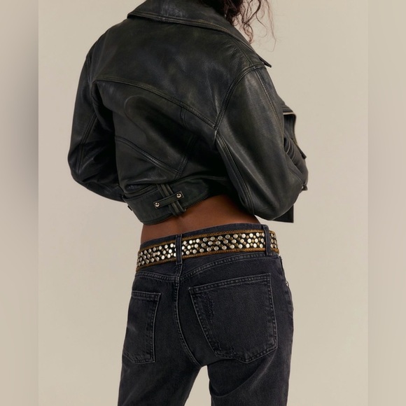 Free People Animal Instinct Leather Pocket Belt S/M - Picture 3 of 8